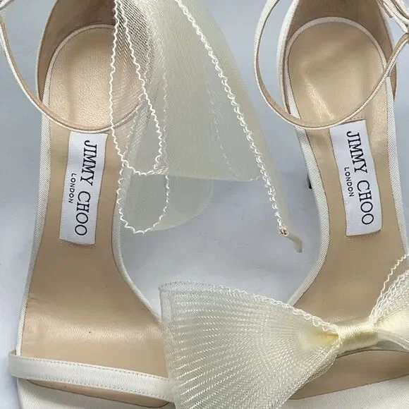 Jimmy Choo Aveline bow detail sandals size 37.5